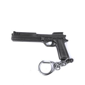 King Hat & Caps Metallic Crossfire Pistol Gun Keychain