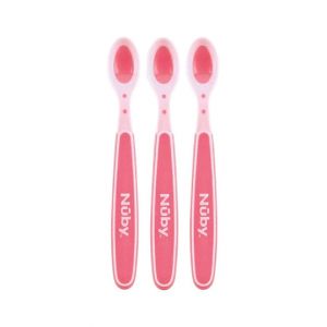 Nuby Hot Safe Spoons For Kid’s Pack of 3 Pink (ID5235)