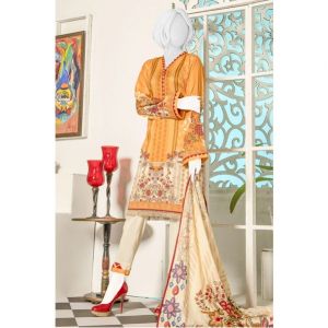 Diners Summer Collection Unstitched Deluxe 3 Piece Orange (WU30175)