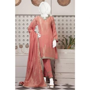 Diners Summer Collection Unstitched Deluxe 3 Piece Peach (WU30189)