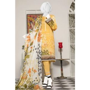 Diners Summer Collection Unstitched Deluxe 3 Piece Yellow (WU30178)