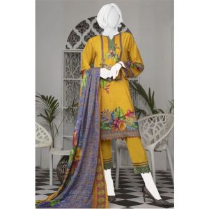 Diners Summer Collection Unstitched Deluxe 3 Piece Yellow (WU30180)