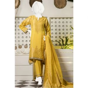 Diners Summer Collection Unstitched Deluxe 3 Piece Yellow (WU30190)