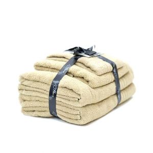 Mizaj Mellow Yellow Bath Hand And Guest Towel Set Of 4 (MHT4-202)