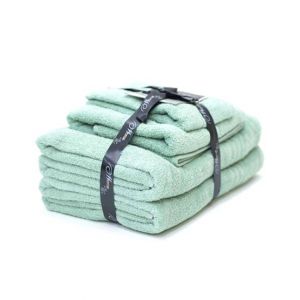 Mizaj Lichen Mint Bath Hand And Guest Towel Set Of 4 (MHT4-205)