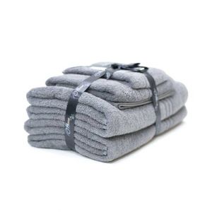 Mizaj Grey Storm Bath Hand And Guest Towel Set Of 4 (MHT4-207)