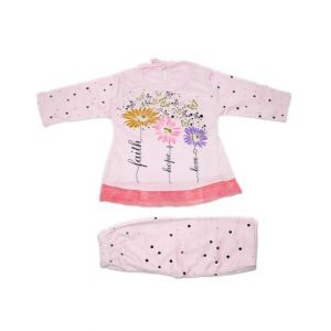 Komfy Printed Baby Dress Pink (NBG062)
