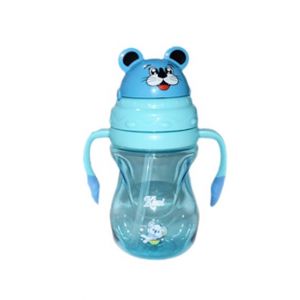 Komfy Straw Beaker Water Bottle For Kid's Blue (KFB002)