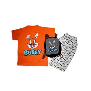 Komfy Bunny Printed Suit For Boys Orange (KBB141)