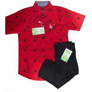 RG shop Kids Pants Shirt for Boy-Red