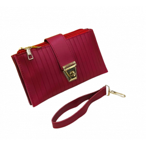 RG Shop 3 Zipper Luxury Wallet For Women-Red