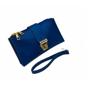 RG Shop 3 Zipper Luxury Wallet For Women-Blue