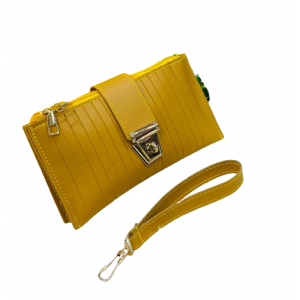 RG Shop 3 Zipper Luxury Wallet For Women-Yellow