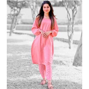 Vcare Natural 2 Pieces Casual Suit For Women Pink-Small