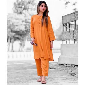 Vcare Natural 2 Pieces Casual Suit For Women Orange-Small