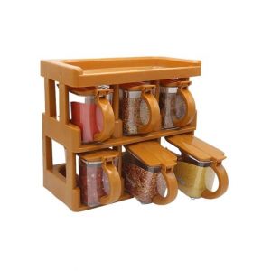 ShopEasy Spice Rack Tier Jar Set With 6Pcs