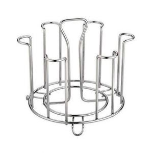 Easy Shop Stainless Steel Round Glass Holder Stand