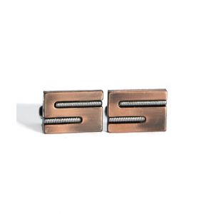 Cufflers Vintage Copper and Silver Rectangle Cufflinks - (CU-1001)