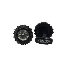 Cufflers Designer Black Circle Cufflinks - (CU-4004)