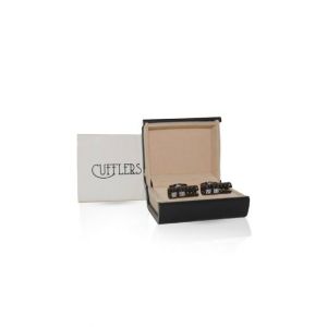 Cufflers Modern Black and Gold Rectangle Cufflinks - (CU-3010)