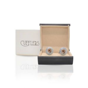 Cufflers Modern Silver Circle Cufflinks - (CU-3008)