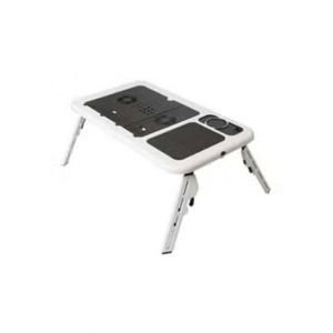 E-Table Portable Laptop Table With Cooling Fan Black/White (N29905068A)