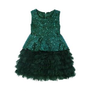 HnH Marketing Turkish Frill Fairy Frock For Women Green-6-10 Months-Green