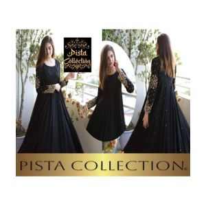 Pista Collection 3pcs Heavy Embroidered Maxi-Black