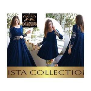 Pista Collection 3pcs Heavy Embroidered Maxi-Blue