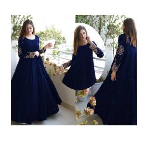 Pista Collection 3pcs Heavy Embroidered Maxi Trouser-Blue