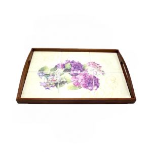 Easy Shop 18.5” Wooden Serving Tray Purple