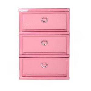 Easy Shop 3 Step Storage Drawers Pink (1241)