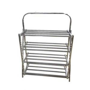 Easy Shop 4 Layer Stainless Steel Folding Shoe Rack