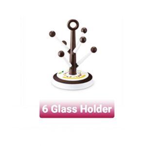 Easy Shop 6 Holder Glass Stand Brown