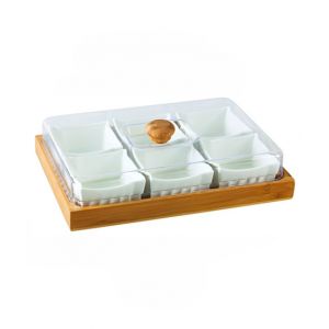 Easy Shop 6 Partition Dry Fruit Tray With Acrylic Cover