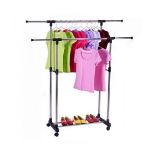 Easy Shop Double Pole Cloth Hanging Stand