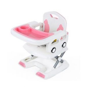 Easy Shop Foldable Dinning Chiar For Babies With Wheel Pink