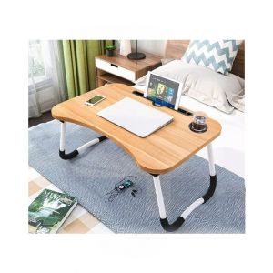 Easy Shop Foldable Wooden Laptop Table Brown
