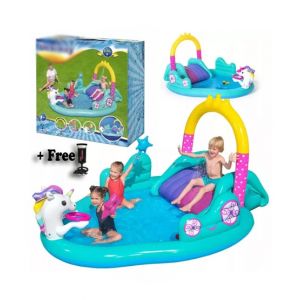 Easy Shop Inflatable Magical Unicorn Carriage Swimming Pool For Kids