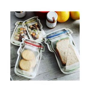 Easy Shop Jar Design Zip Lock For Food Storage Pack Of 3