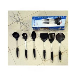 Easy Shop Non Stick Spoon Set With Steel Stand Pack Of 6
