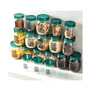Easy Shop Plastic Acrylic Spices Jar Set 19 Pcs