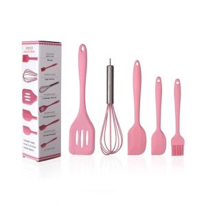 Easy Shop Silicone Utensil Set Pack Of 5 Pink