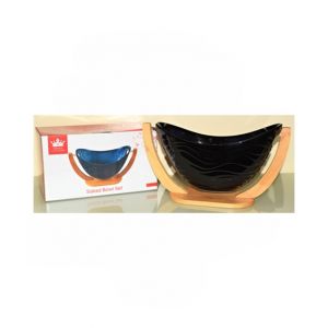 Easy Shop Solecasa Salad Bowl With Bamboo Stand Black (1471)