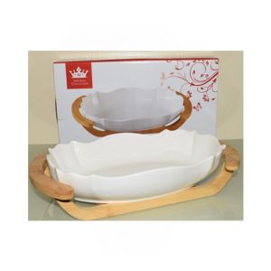Easy Shop Solecasa Serving Dish With Wooden Stand