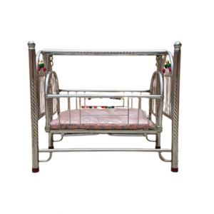 Easy Shop Swing Bed with Soft Mattress For Born Baby - Silver Chrome 