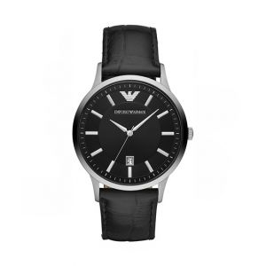 Emporio Armani Leather Men's Watch Black (AR11186)