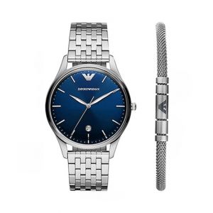 Emporio Armani Stainless Steel Watch With Bracelet For Men Silver (AR80048)