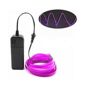 Ferozi Traders EL Wire Flexible Neon Glow Strip Light Purple (15ft)