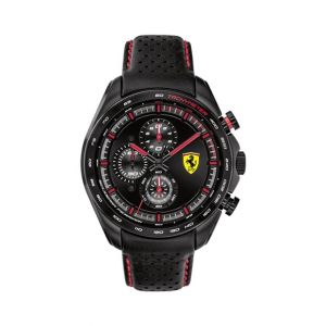 Ferrari Leather Watch For Unisex Black (830647)